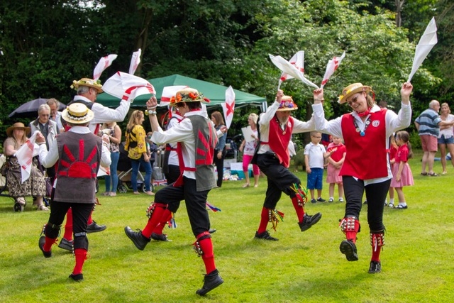 West Hill Morris Dancers entertaining the crowd