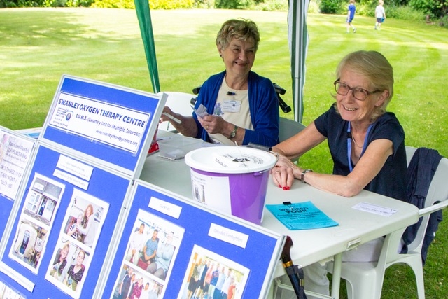 Committee Members Eileen and Sue on the information stand